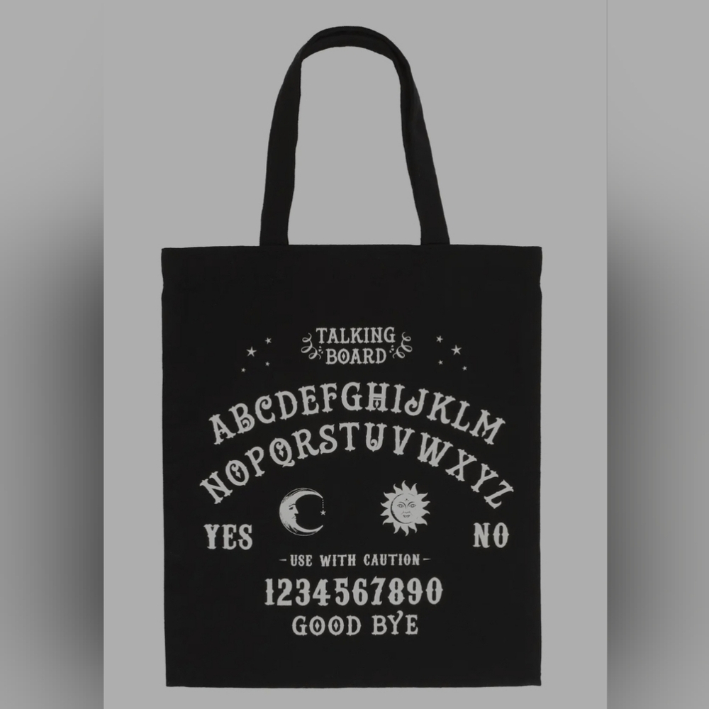 Black Talking Board Tote Bag
